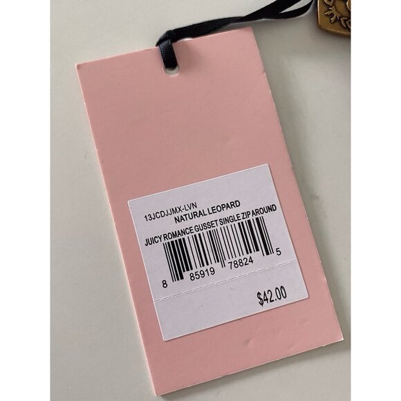 Juicy Couture Juicy Romance Gusset Single Zip Around Natural Leopard VIRAL NEW - Picture 8 of 16